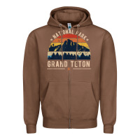 Chestnut national park grand teton vintage retro hiking Zipper Hoodie - linhVisuals