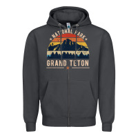 Smoke national park grand teton vintage retro hiking Zipper Hoodie - linhVisuals