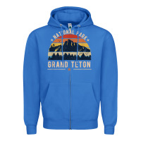 True Royal national park grand teton vintage retro hiking Zipper Hoodie - linhVisuals