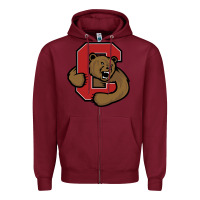 Burgundy Cornell Big Red Zipper Hoodie - linhVisuals
