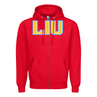 Red Liu Gold Wordmark Zipper Hoodie - linhVisuals