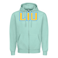 Seafoam Liu Gold Wordmark Zipper Hoodie - linhVisuals