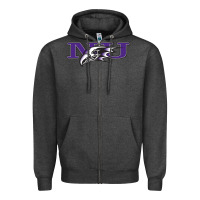 Charcoal Heather Niagara Purple Eagles Zipper Hoodie - linhVisuals