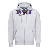 Heather Grey Niagara Purple Eagles Zipper Hoodie - linhVisuals