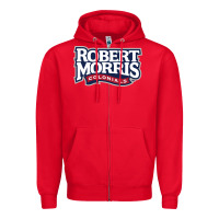 Red Robert Morris Colonials Wordmark Zipper Hoodie - linhVisuals
