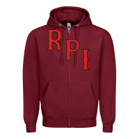 Burgundy Rpi Engineers Hockey Zipper Hoodie - linhVisuals
