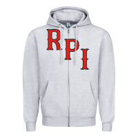 Heather Grey Rpi Engineers Hockey Zipper Hoodie - linhVisuals