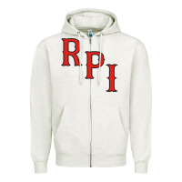 Oatmeal Heather Rpi Engineers Hockey Zipper Hoodie - linhVisuals