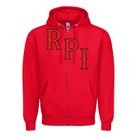 Red Rpi Engineers Hockey Zipper Hoodie - linhVisuals