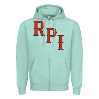 Seafoam Rpi Engineers Hockey Zipper Hoodie - linhVisuals