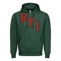 Sports Green Rpi Engineers Hockey Zipper Hoodie - linhVisuals