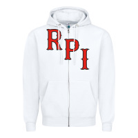 White Rpi Engineers Hockey Zipper Hoodie - linhVisuals
