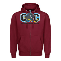 Burgundy quad city storm Zipper Hoodie - linhVisuals