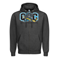 Charcoal Heather quad city storm Zipper Hoodie - linhVisuals