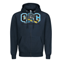 Navy quad city storm Zipper Hoodie - linhVisuals