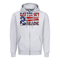 Heather Grey batter up 2nd grade Zipper Hoodie - JahusDesignShop