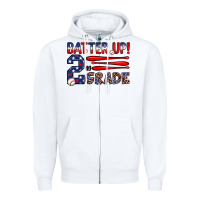 White batter up 2nd grade Zipper Hoodie - JahusDesignShop