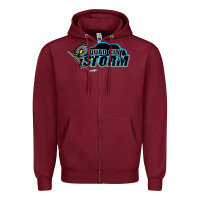 Burgundy quad city storm Zipper Hoodie - linhVisuals
