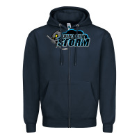 Navy quad city storm Zipper Hoodie - linhVisuals