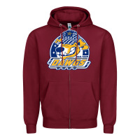 Burgundy roanoke rail yard dawgs Zipper Hoodie - linhVisuals