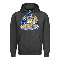 Charcoal Heather roanoke rail yard dawgs Zipper Hoodie - linhVisuals