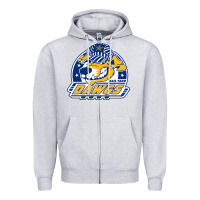 Heather Grey roanoke rail yard dawgs Zipper Hoodie - linhVisuals