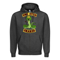Charcoal Heather one eyed snakes Zipper Hoodie - linhVisuals