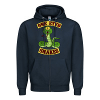 Navy one eyed snakes Zipper Hoodie - linhVisuals