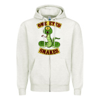 Oatmeal Heather one eyed snakes Zipper Hoodie - linhVisuals