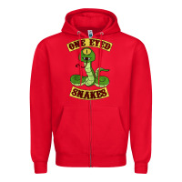 Red one eyed snakes Zipper Hoodie - linhVisuals