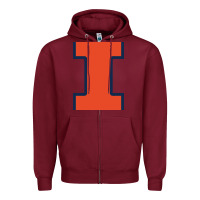 Burgundy Illinois Fighting Illini, Merch Zipper Hoodie - linhVisuals