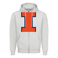 Dove Grey Illinois Fighting Illini, Merch Zipper Hoodie - linhVisuals