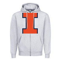 Heather Grey Illinois Fighting Illini, Merch Zipper Hoodie - linhVisuals
