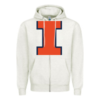 Oatmeal Heather Illinois Fighting Illini, Merch Zipper Hoodie - linhVisuals