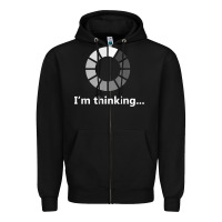 Black funny programmer i'm thinking t shirt Zipper Hoodie - linhVisuals