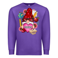 Purple valentines day teacher gnome Premium Sweatshirt - RanaPortraitStore
