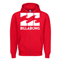 Red BILLABONG WAVE Zipper Hoodie - linhVisuals