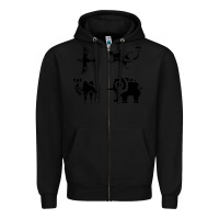 Black divine beasts symbols Zipper Hoodie - linhVisuals