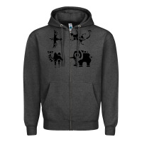 Charcoal Heather divine beasts symbols Zipper Hoodie - linhVisuals