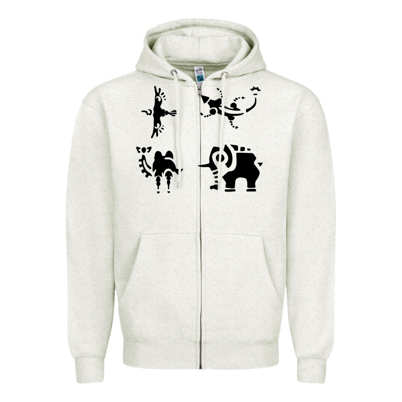 Divine Beasts Symbols Zipper Hoodie by linhVisuals | Teevron