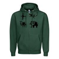 Sports Green divine beasts symbols Zipper Hoodie - linhVisuals