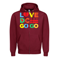 Burgundy #love dc go go Zipper Hoodie - linhVisuals