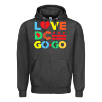 Charcoal Heather #love dc go go Zipper Hoodie - linhVisuals