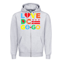 Heather Grey #love dc go go Zipper Hoodie - linhVisuals