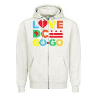 Oatmeal Heather #love dc go go Zipper Hoodie - linhVisuals