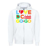 White #love dc go go Zipper Hoodie - linhVisuals