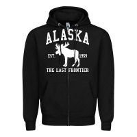 Black alaska Zipper Hoodie - linhVisuals