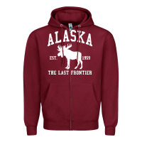 Burgundy alaska Zipper Hoodie - linhVisuals