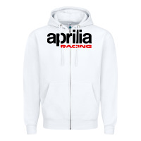 White aprillian racing Zipper Hoodie - linhVisuals