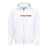 White aprillian racing Zipper Hoodie - linhVisuals